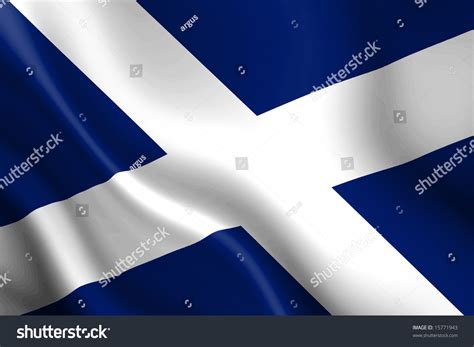 Scottish Flag Waving In The Wind Stock Photo 15771943 : Shutterstock