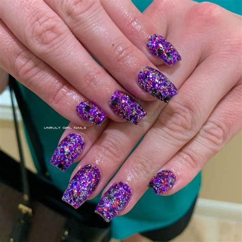 47 Gorgeous Purple Nails With Glitter Ideas You Should Try