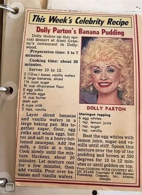 Pin by Alexandra Alberti on Dolly Parton | Banana pudding, Banana pudding recipes, Banana ...