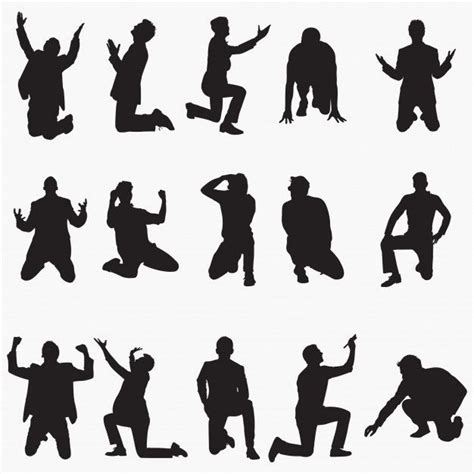 Man kneeling silhouettes | Premium Vector | Kids silhouette, Silhouette vector, Silhouette