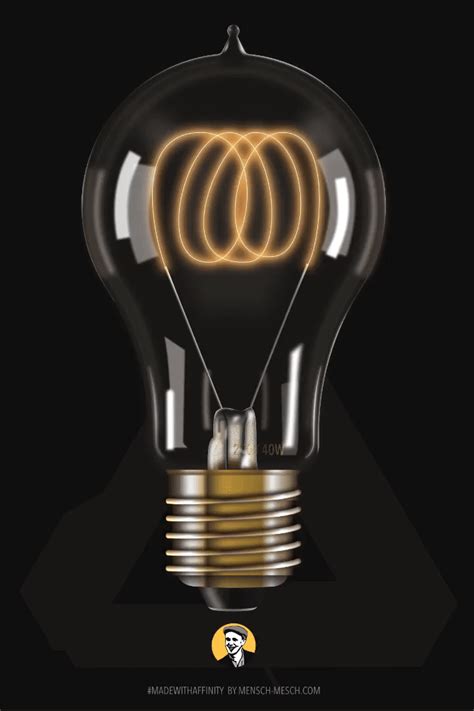 A vector carbon filament bulb #madewithaffinity in #AffinityDesigner Filament Bulb, Edison Light ...
