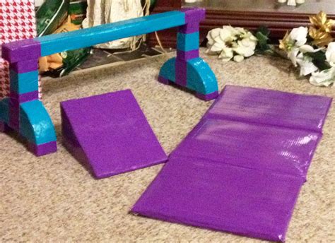 Additional gymnastic pieces: cheese wedge & balance beam from duct tape & fl… | American girl ...