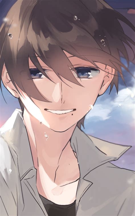 Anime Boy Side Profile Smile With tenor maker of gif keyboard add popular anime boy smile ...