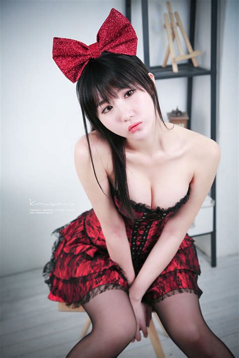 Yeon Da Bin Sexy in Red Dress | Korean Models Photos Gallery