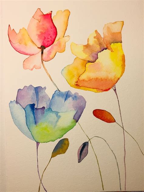 #Drawingseasyflowers | Watercolor flowers paintings, Watercolor pencil ...