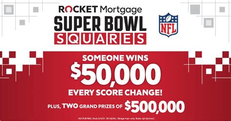 Rocket Mortgage Super Bowl Squares Sweepstakes 2021