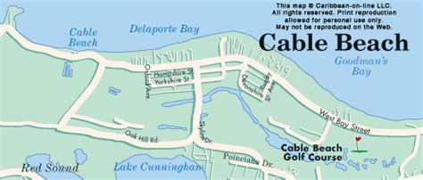 Map of Cable Beach from Bahamas-On-Line