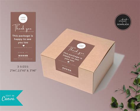 Box label template editable packaging labels modern thank you labels ...