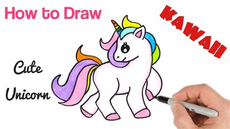 How to Draw Unicorn Cute Rainbow and Easy - YouTube