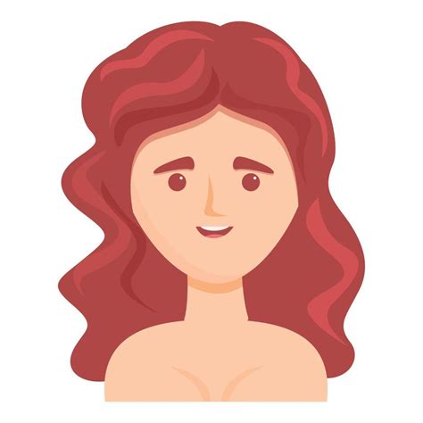 Woman with wavy hair icon, cartoon style 14341021 Vector Art at Vecteezy