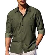 COOFANDY Mens Casual Button Down Shirts Long Sleeve Chambray Shirts Wrinkle Free Shirt at Amazon ...