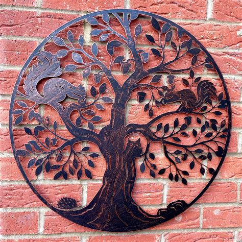 Squirrel In Acorn Tree Metal Wall Art - Copper Finish | Darthome – Darthome Limited