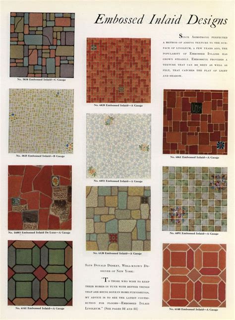 Vintage Style Linoleum Flooring Patterns