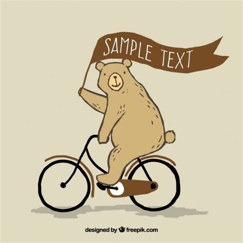 Hand drawn bear riding a bike | Bike illustration, How to draw hands ...