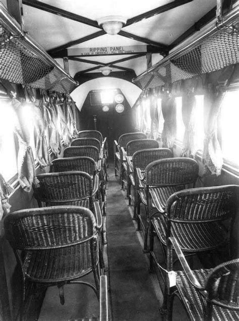 The interior of a commercial plane from Imperial Airways, the first British commercial airline ...