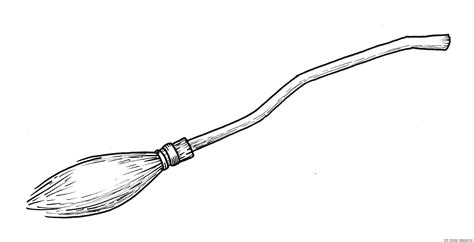 Broom draw – Line art illustrations