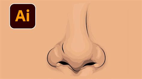 Adobe illustrator : How to draw nose & shade in illustrator tutorial - YouTube