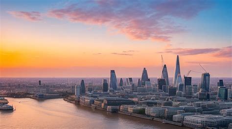 Premium AI Image | View of london city at sunset