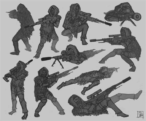 ArtStation - Sniper Gesture sketches