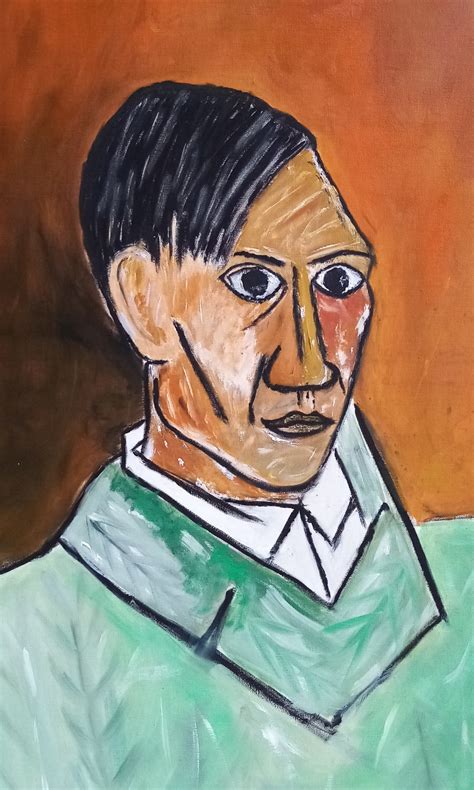 Pablo Picasso Self Portrait, Painting by Besnik Jakuposki | Artmajeur