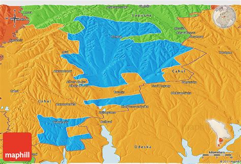 Political Panoramic Map of Gagauzia