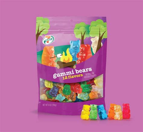 7-Eleven gummi bears package design | Gummy bears, Candy packaging, Packaging design