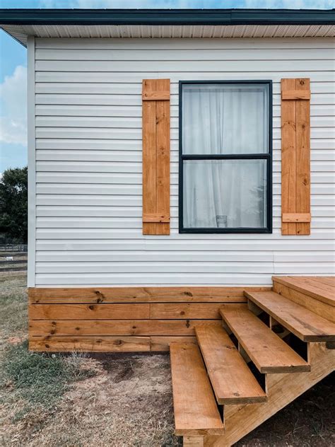 Wood Skirting | Mobile home skirting, Mobile home porch, Home exterior makeover