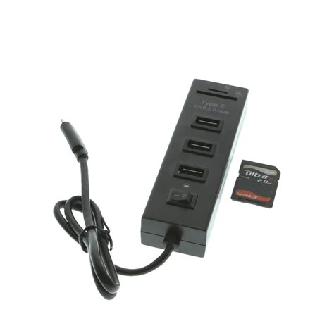 USB 3.0 Type-C 3-Port Hub with SD Card Reader Combo