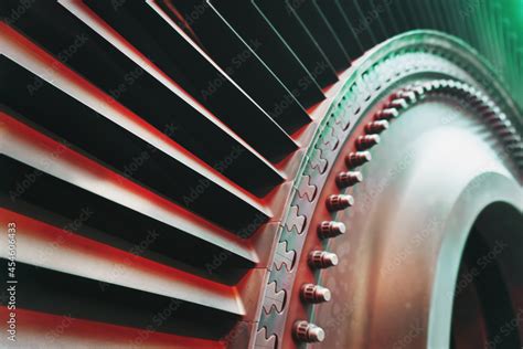 Internal design of a gas turbine plant for generating energy. Stock Photo | Adobe Stock