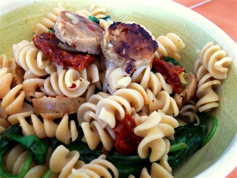 Julia's (Vegan) Kitchen: Italian-Inspired Rotelle with Sausage, Spinach ...