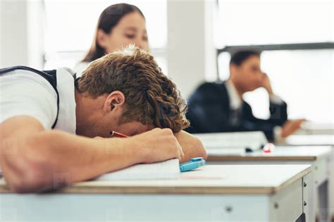 High School Kid Sleeping In Class