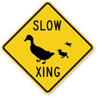 Duck Symbol Sign - Ducks Crossing Sign, SKU: K-7201