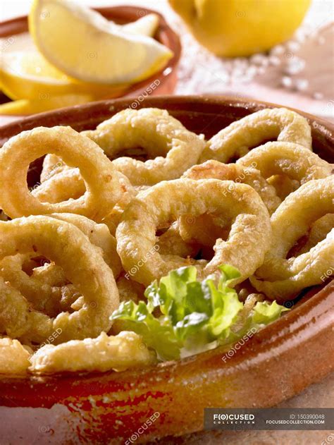 Deep-fried squid rings — tasty, meal - Stock Photo | #150390048