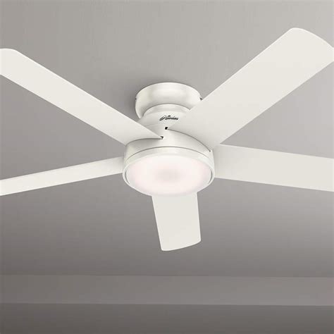 54" Hunter Romulus Fresh White LED Hugger Ceiling Fan - #80J54 | Lamps Plus