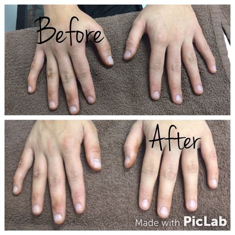 What we call a Mannn-icure. A manicure for men. We used nail bleach and a nail buffing cream. My ...