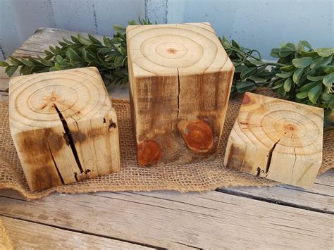 Wood risers plant risers wood block risers square wood | Etsy