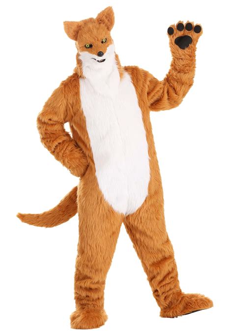 Adult Mascot Fox Costume With Mouth Mover Mask