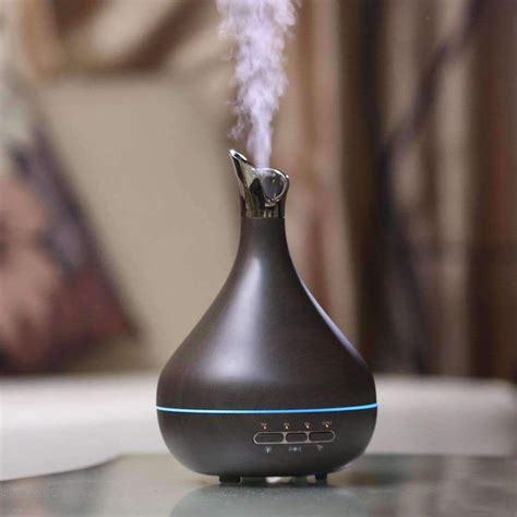 LED Color Aromatherapy Oil Diffuser Dark Wood Grain – Your Own Depot ...