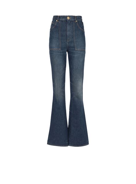 Vintage flared denim jeans navy - Women | BALMAIN