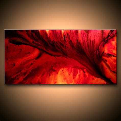 Large Original Abstract painting Red Black Contemporary moder Fine Art ...