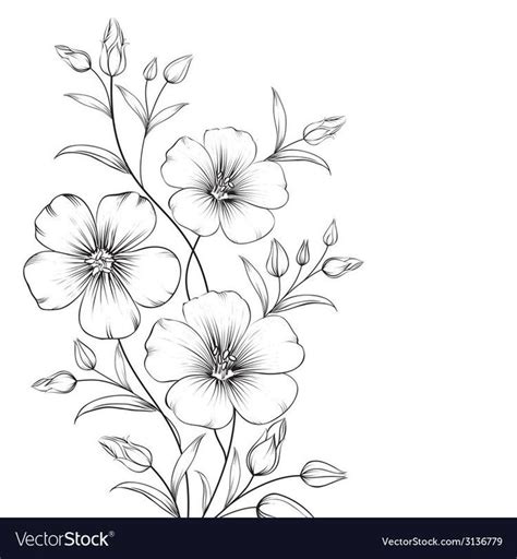 Pin by Eileen Santafé Galán on STENCIL | Flower art drawing, Flower ...