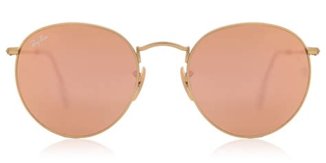 Ray-Ban RB3447 Round Flash Lenses 112/Z2 Sunglasses Matte Gold | VisionDirect Australia