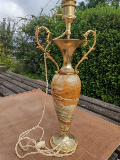 GRAND PIED DE lampe en onyx et bronze H 44 cm EUR 45,00 - PicClick FR
