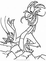 Mulan Dragon And Cricket Coloring Pages  XColoringscom sketch template