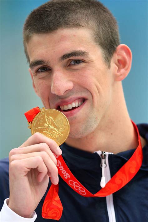 Michael Phelps with all his Olympic medals