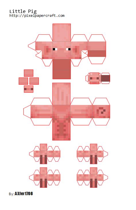 Pixel Papercraft - Little Pig