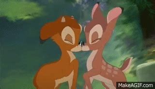 Bambi and Faline kiss on Make a GIF