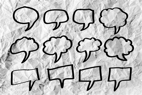 Speech Bubble Sketch Hand Drawn Bubbles Free Stock Photo - Public ...