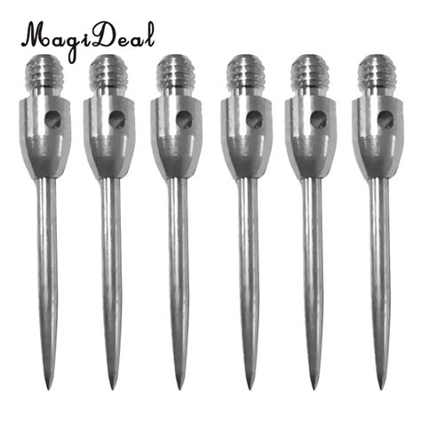 MagiDeal 6 Pieces 2BA Thread Darts Steel Tips Conversion Dart Tip ...