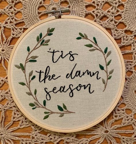 Tis the Damn Season Taylor Swift Lyrics Embroidery - Etsy